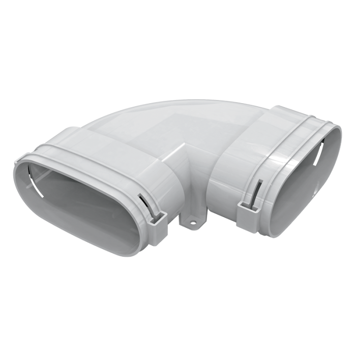Vaakasuora kyynärpää litteälle putkelle 117×52mm