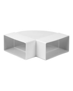 110x55mm - 90° Ilmanvaihtokanavan käyrä horisontaalinen muovinen