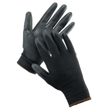 Suojakäsine musta nylon/PU koko 9