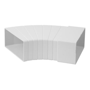 110x55mm - 15-60° Ilmanvaihtokanavan käyrä horisontaalinen muovinen